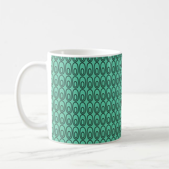 Repeating Mint Green Ovals Coffee Mug (Left)