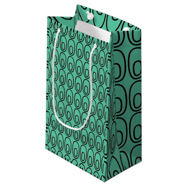 Repeating Mint Green Ovals Small Gift Bag (Front Angled)