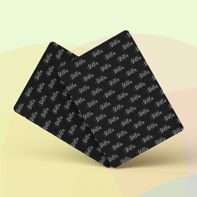 Repeating Name allover Black Playing Cards (Creator Uploaded)