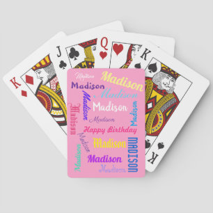 Repeating Name Birthday Gift For Her Playing Cards