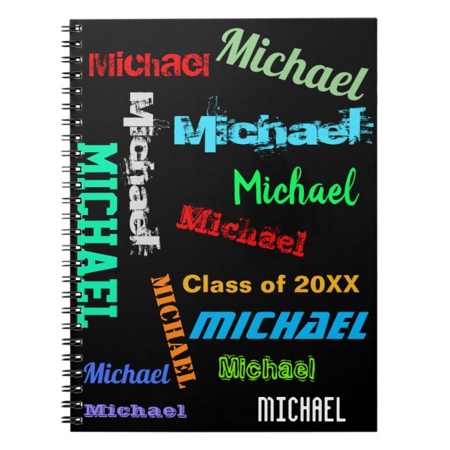 Repeating Name Custom Message Gift   Notebook (Front)