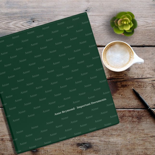 Repeating Name Pattern Green Important Docs Binder (Creator Uploaded)