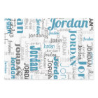 Repeating Name Personalized Blue White Grey