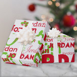 Repeating Name Red Green Font Pattern Christmas Wrapping Paper<br><div class="desc">This modern repeating name red and green font pattern personalized Christmas wrapping paper features their name or family name in a repeating word pattern with different trendy fonts on a white background. Your recipient will love to see their name gracing the front of their gifts! Order a roll for each...</div>