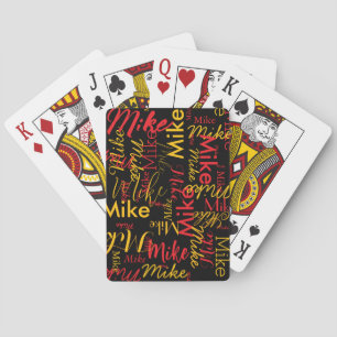 Repeating Name Typography Oversized Pattern Playing Cards
