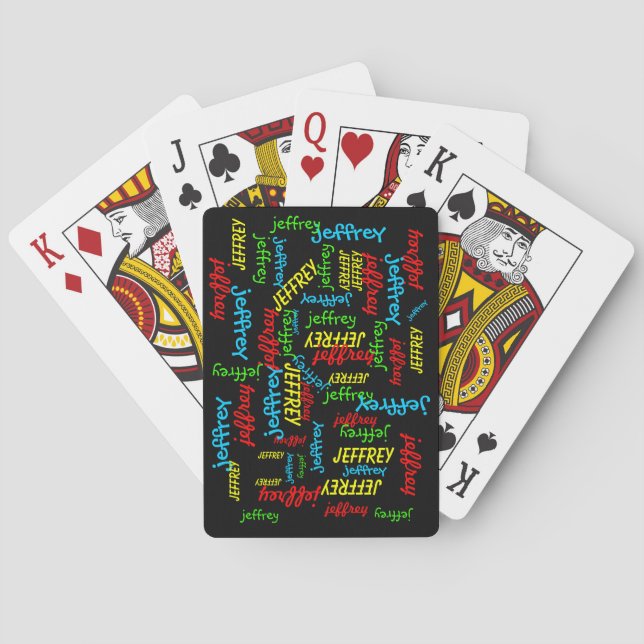 Repeating Names Colourful Personalized Playing Cards (Back)