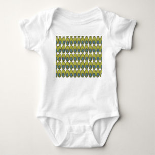 Repeating Olive Green and Grey Ovals Baby Bodysuit