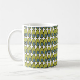 Repeating Olive Green and Grey Ovals Coffee Mug