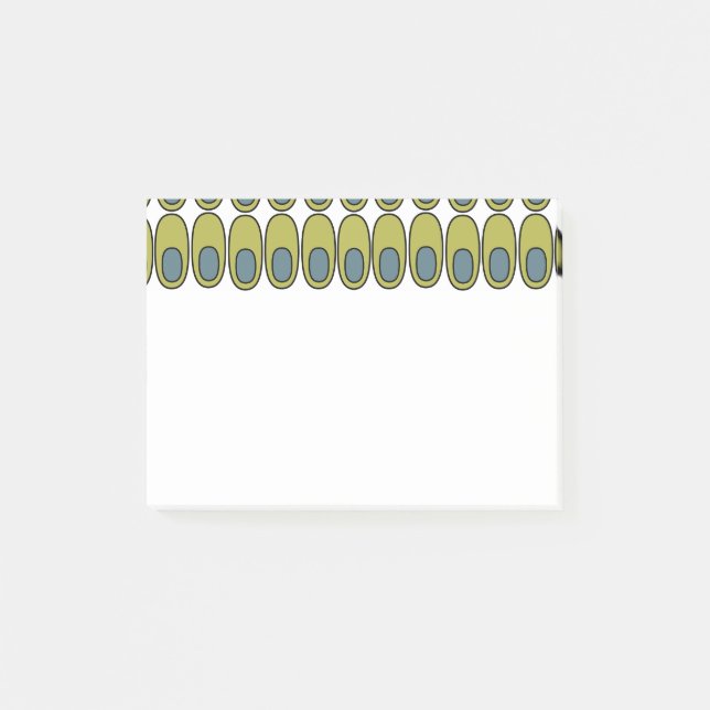 Repeating Olive Green and Grey Ovals Post-it Notes (Front)