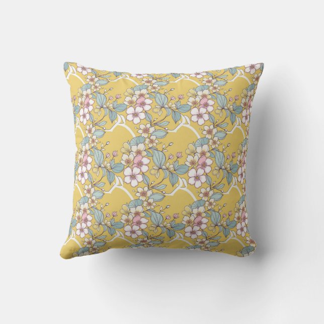 Repeating pattern in pastel colors throw pillow (Back)