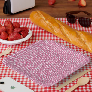 Repeating pattern of small, wavy, reddish-pink lin paper plate