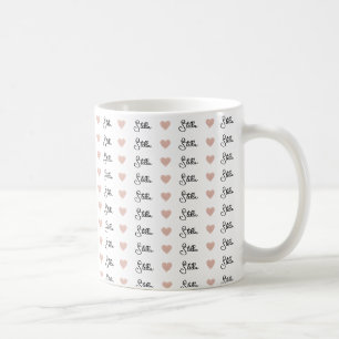 Repeating Stella custom name with pink hearts  Coffee Mug