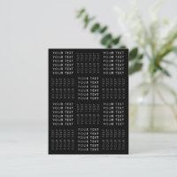 Repeating Text Pattern Black Grey & White