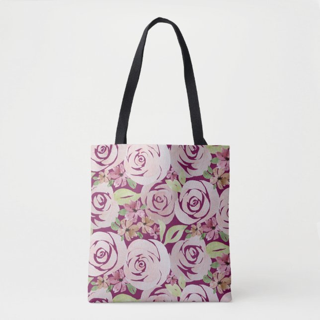 repeating watercolor patterned Tote Bag (Front)