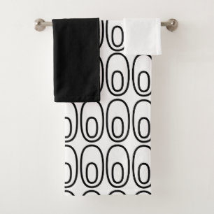 Repeating White Ovals Bath Towel Set
