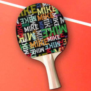 Repeating Your Name Cool Typography Pattern Ping Pong Paddle