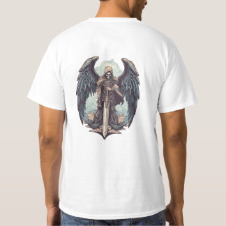 répeigne grise avec ailes et tshirt épée