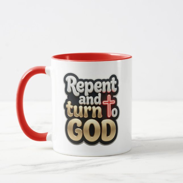 Repent and turn to GOD - Christian Mug (Left)