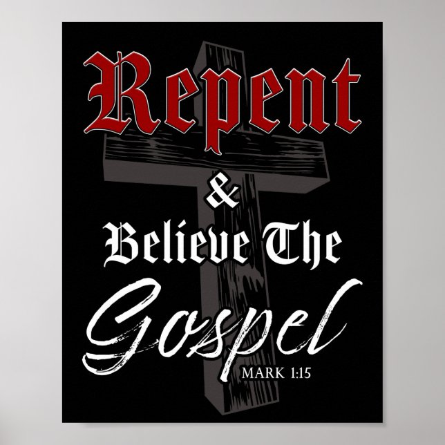 Repent & Believe the Gospel: Christian Faith Graph Poster (Front)