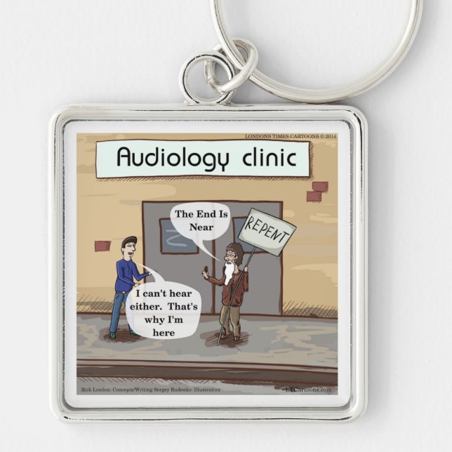 Repent For The Audiologist Office Funny Keychain (Front)
