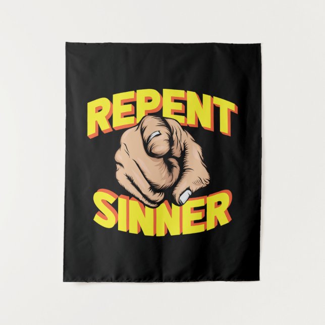 Repent Sinner Tapestry (Front)