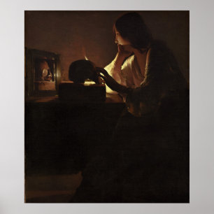 Repentant Magdalen - Georges de La Tour Fine Art Poster