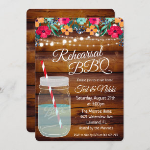 Répétition BBQ Mason Jar Invitation