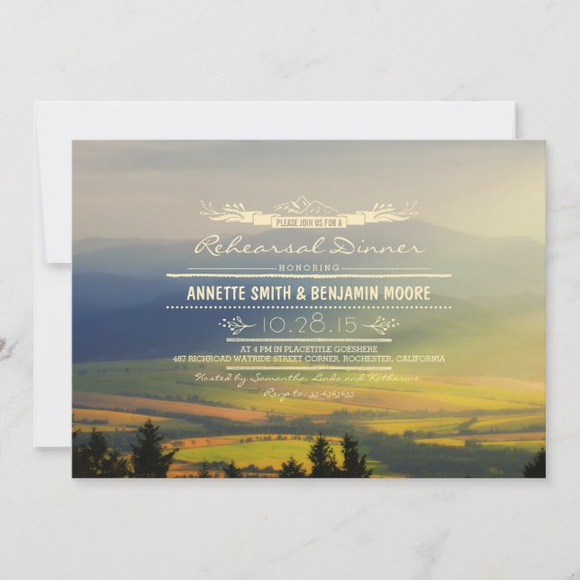 Répétition des Montagnes Romantiques Invitations (Devant)