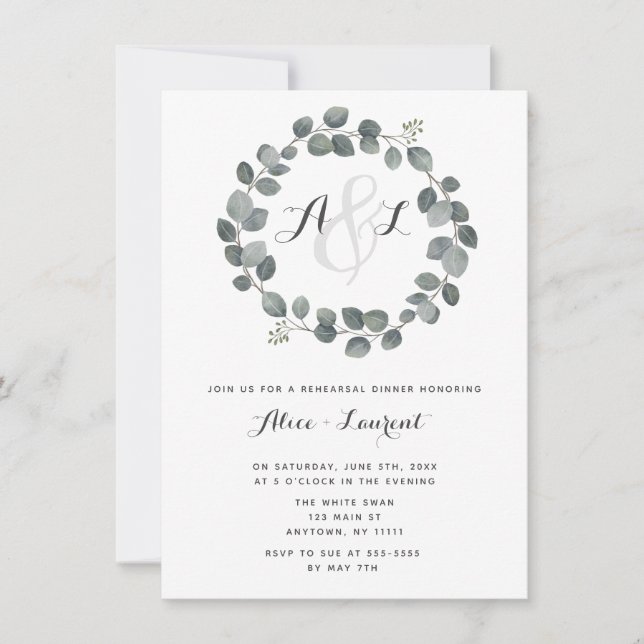 Répétition Monogram Greenersal Invitations (Devant)