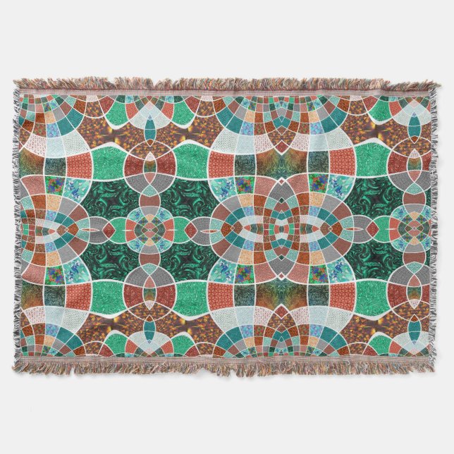 Repetition of images with slight fractal effect throw blanket (Front)
