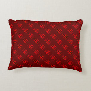 Repetition of red circles forming geometric shapes accent pillow
