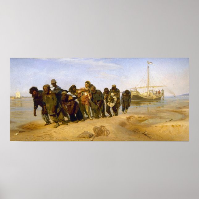 Repin - Barge Haulers On Volga Poster (Front)
