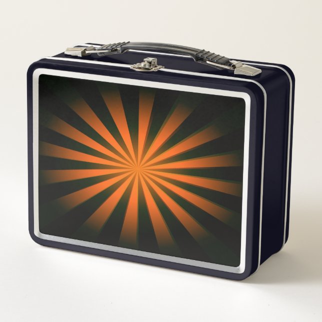 Replace Image or Customize - Vivid Retro Sunburst Metal Lunch Box (Front)