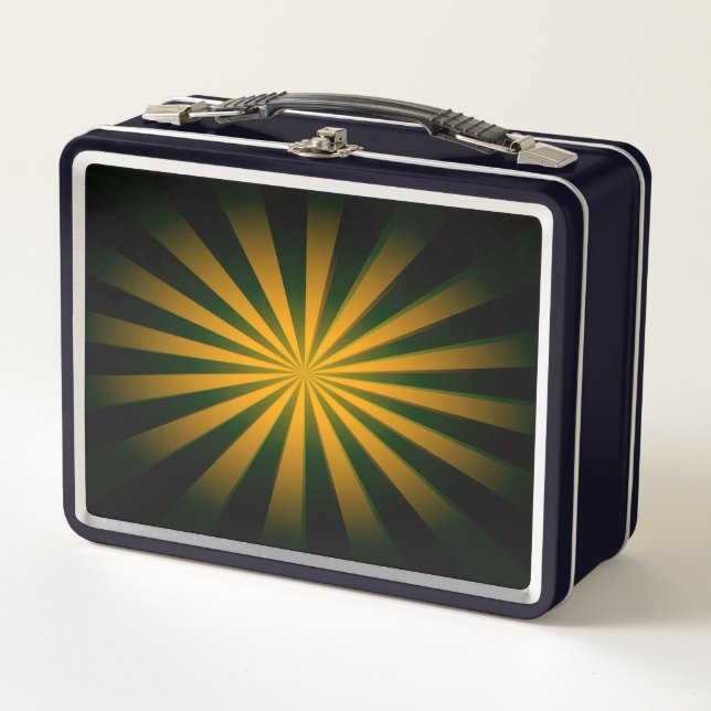 Replace Image or Customize - Vivid Retro Sunburst Metal Lunch Box (Front)