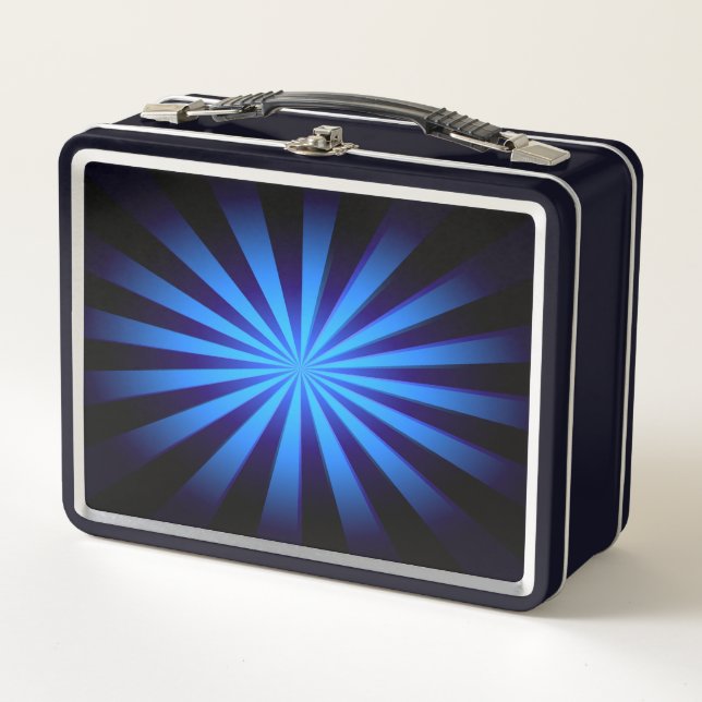 Replace Image or Customize - Vivid Retro Sunburst Metal Lunch Box (Front)