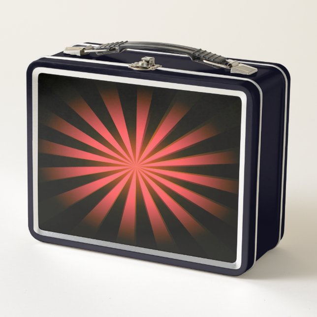 Replace Image or Customize - Vivid Retro Sunburst Metal Lunch Box (Front)
