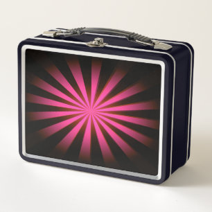 Replace Image or Customize - Vivid Retro Sunburst Metal Lunch Box