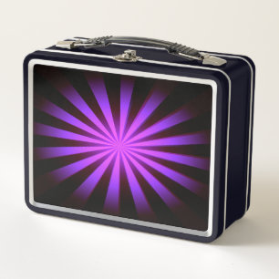Replace Image or Customize - Vivid Retro Sunburst Metal Lunch Box