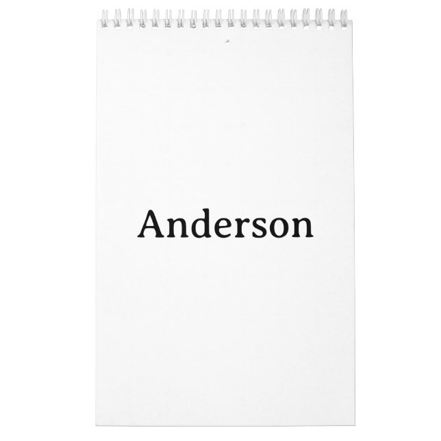 Replace Own Design 17" x 11" One Page Small White Calendar (Cover)