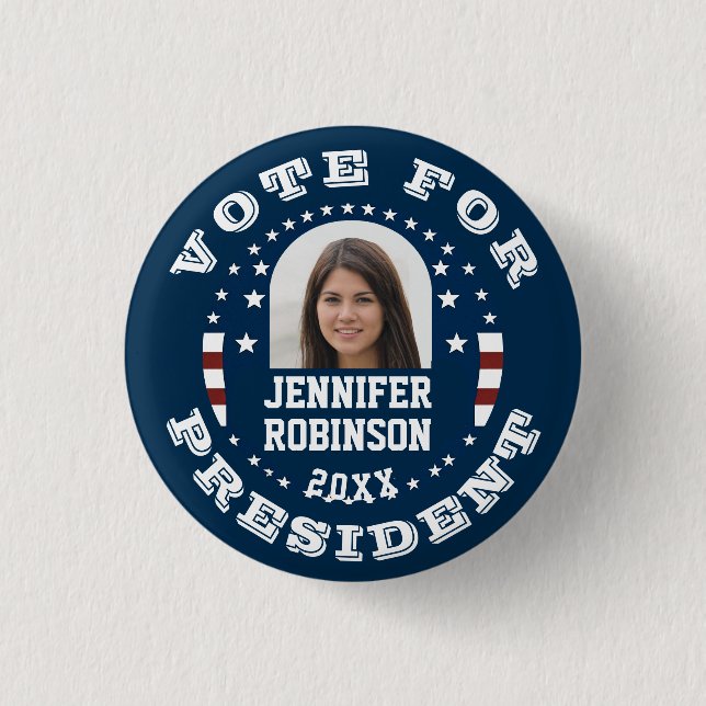 Replace Photo | Campaign Template Round Pinback Bu 1 Inch Round Button (Front)