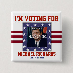 Replace Photo   Campaign Template Square 2 Inch Square Button