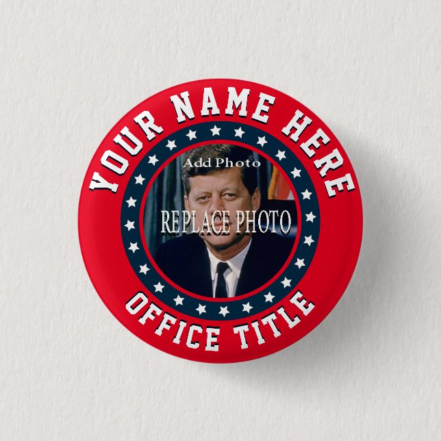 Replace Photo | Election Template Round 1 Inch Round Button (Front)