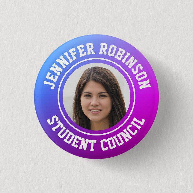 Replace Photo | Student Council 1 Inch Round Button (Front)