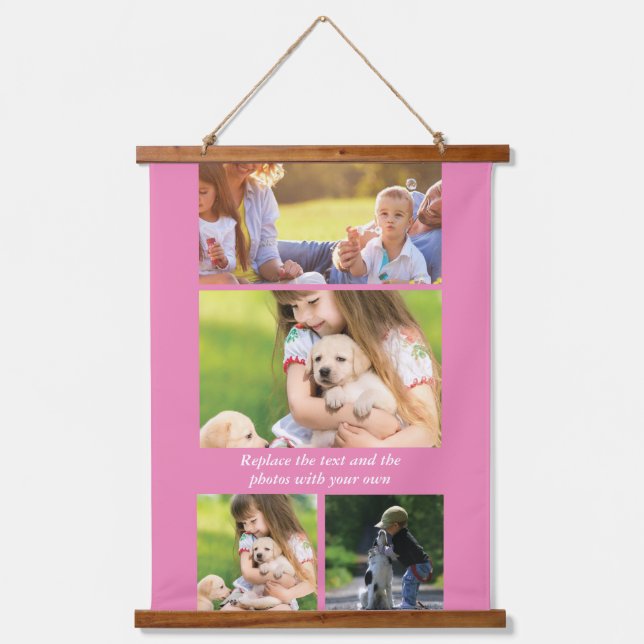 Replace text and photos with your own hanging tapestry (Front)