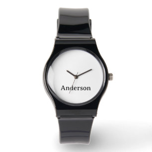 Replace Text Silicone Strap Black Watch