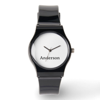 Replace Text Silicone Strap Black Watch