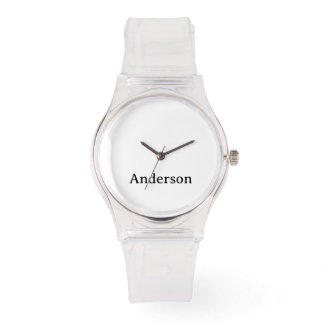 Replace Text Silicone Strap Clear Watch