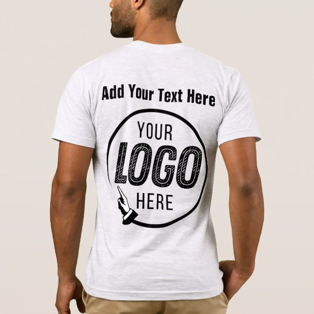 Replace With Your Logo Photo Image Personalized T-Shirt (Back)