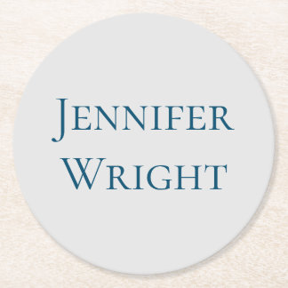 Replace with Your Name Classical Plain Round Paper Coaster