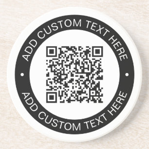 Replace with Your Own Uploaded QR code or Image Coaster